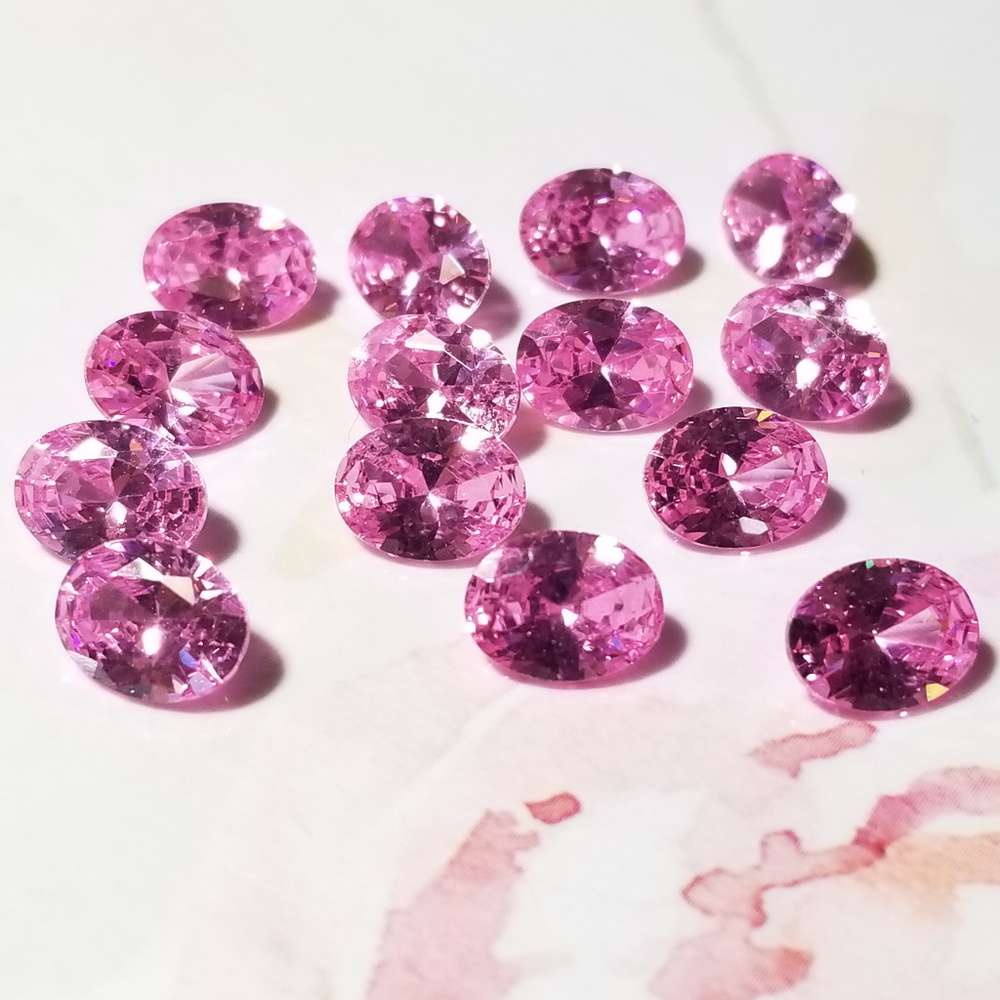 Bella Luce Loose Pink Oval CZ Gem Parcel ~27ctw